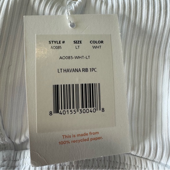 Andie Swim the Havana Rib One Piece Swimsuit NWT size Large TALL in White - Picture 4 of 9